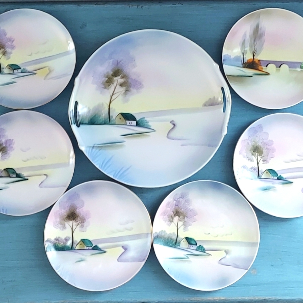 Meito China Handpainted Plates/Platter